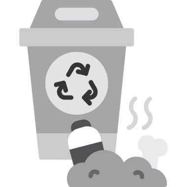 Çöp kutusu simgesi, vektör illüstrasyonu                