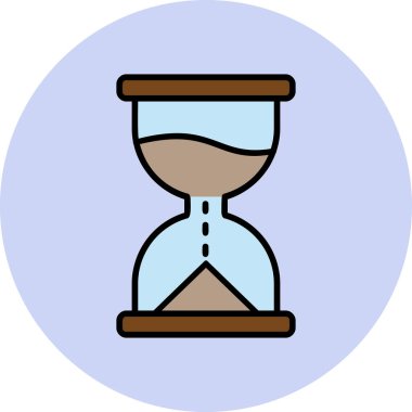 Kum saati simgesi, vektör illüstrasyonu 