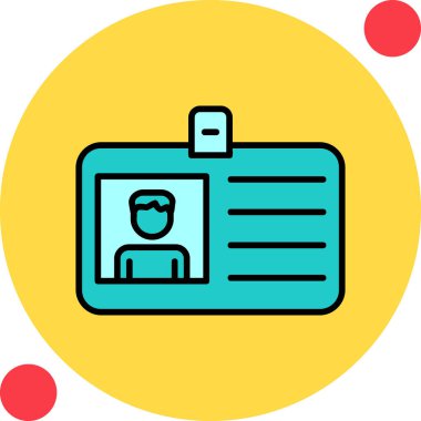 Kimlik kartı web simgesi, vektör illüstrasyonu