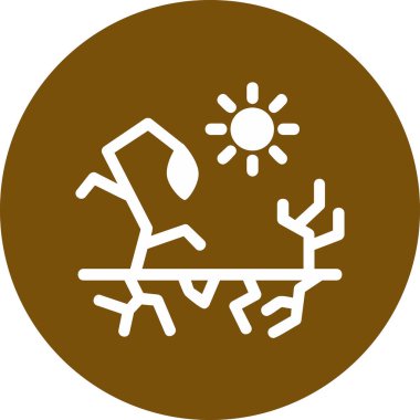 Kuraklık web simgesi, vektör illüstrasyonu, beyaz arkaplanda izole edilmiş küresel ısınma işareti 