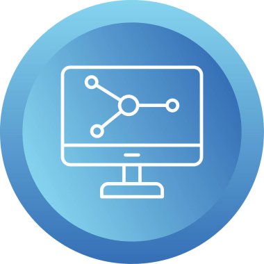 Bilgisayar Simülasyonu simgesi, vektör illüstrasyonu basit tasarım