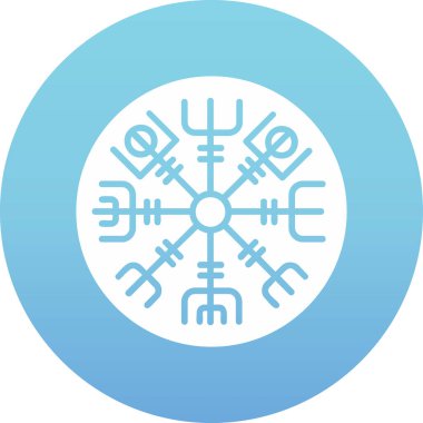 Vegvisir runik pusula simgesi, vektör illüstrasyonu.