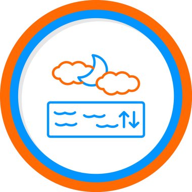 Bir bulut ve ay simgesinin vektör çizimi