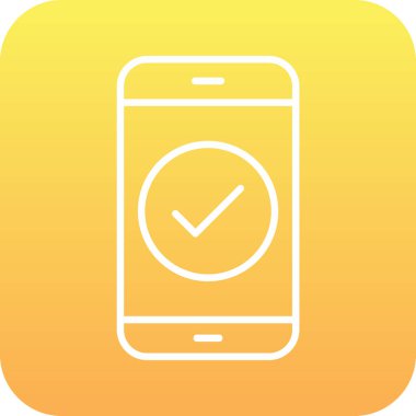 Tik işaretli telefon, vektör illüstrasyonu basit tasarım