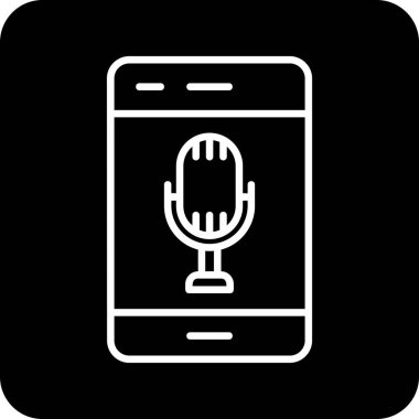 Akıllı telefon web simgesi, vektör illüstrasyonunda ses kaydı