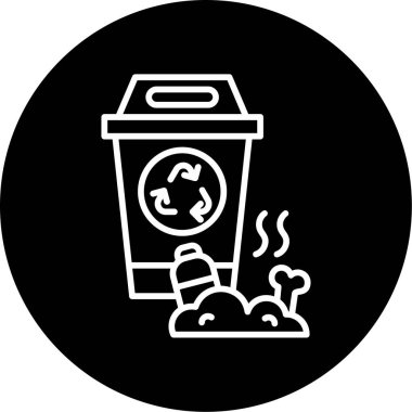 Çöp kutusu simgesi, vektör illüstrasyonu                