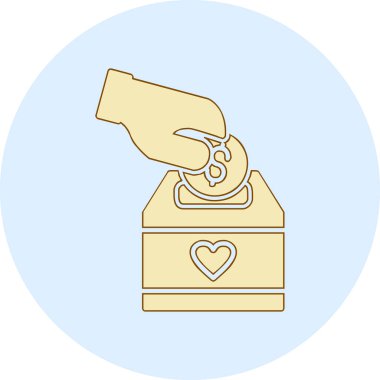 Bağış web simgesi, vektör çizim 