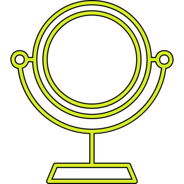Makyaj aynası simgesi, vektör illüstrasyonu 