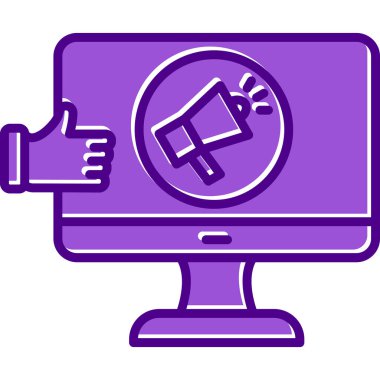 Viral pazarlama düz simgesi, vektör çizim                      