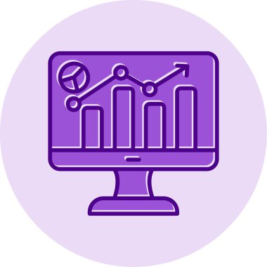 Analytics icon, vector illustration simple design