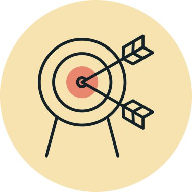 Oklu ağ simgesi olan hedef basit illüstrasyon