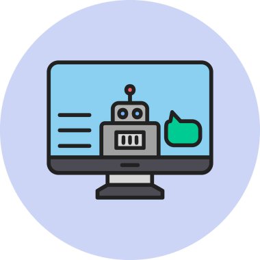 - Asistanım. Web simgesi basit illüstrasyon