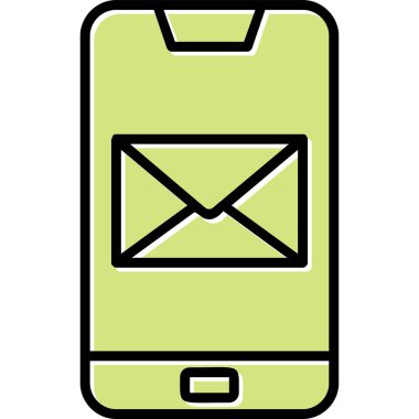 Telefon mesajı simge vektör çizim