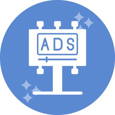 Reklam panosu simgesi, vektör illüstrasyonu basit tasarım