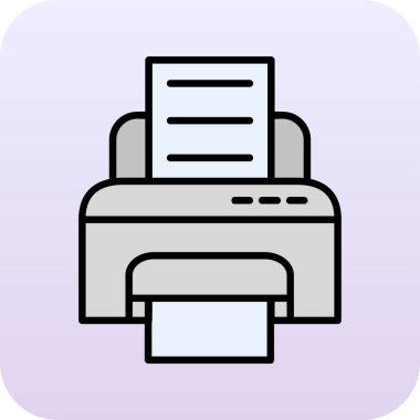 yazıcı web simgesi basit illüstrasyon 