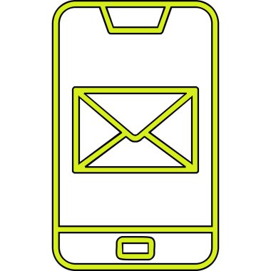 Telefon mesajı simge vektör çizim