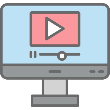 video oynatıcı simgesi, vektör illüstrasyonu basit tasarım