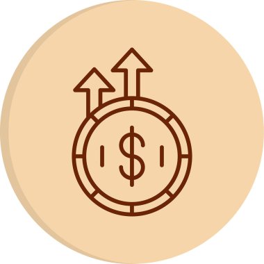 Enflasyon konsepti, dolar işareti, vektör çizimi