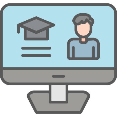 E-öğrenme modern simgesinin vektör illüstrasyonu               