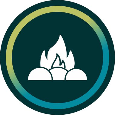 Kamp ateşi simgesi, vektör illüstrasyonu, düz tasarım 