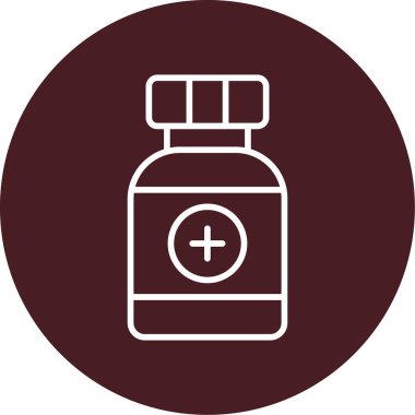 İlaç şişesi. Web simgesi basit illüstrasyon