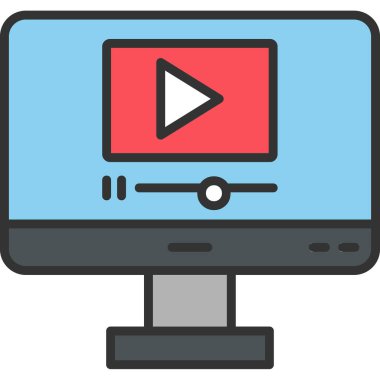 video oynatıcı simgesi, vektör illüstrasyonu basit tasarım