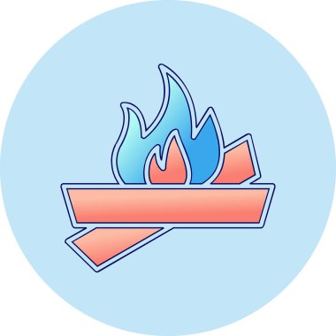 şenlik ateşi simgesi, ağ basit illüstrasyon