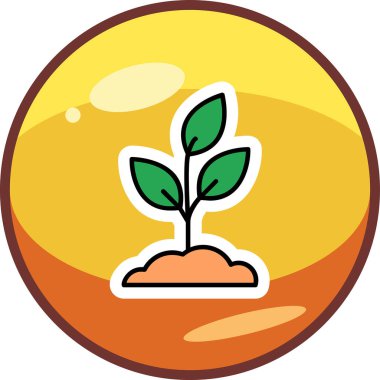 Bitki. Web simgesi basit illüstrasyon 