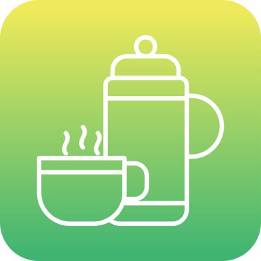 Kap ikonlu termos. Web basit illüstrasyonu