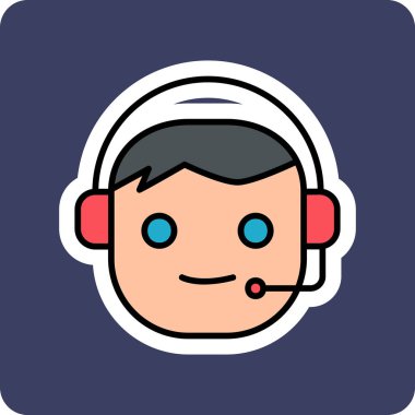 Çağrı Merkezi, operatör simgesi vektör çizimi