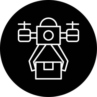 Drone simgesi vektör illüstrasyon tasarımı