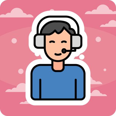 çağrı merkezi operatör simgesi illüstrasyonu 