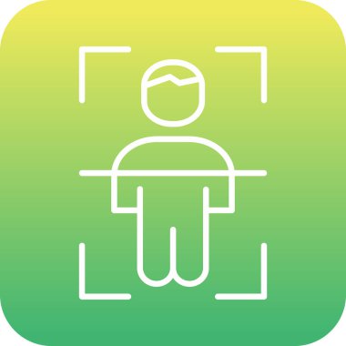 Vücut Tarama Web simgesi, vektör illüstrasyonu