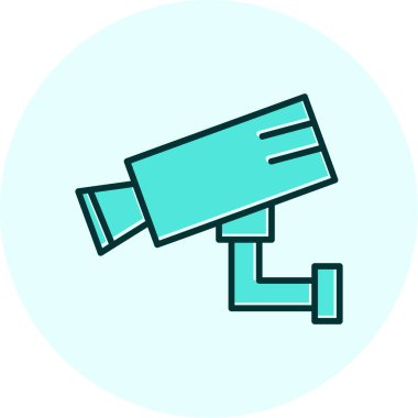 Bir CCTV kamerasının vektör simgesi, illüstrasyon  