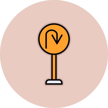 U Dönüş simgesi vektör illüstrasyonu         