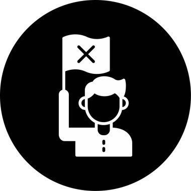 Protesto düz simgesinin vektör illüstrasyonu 