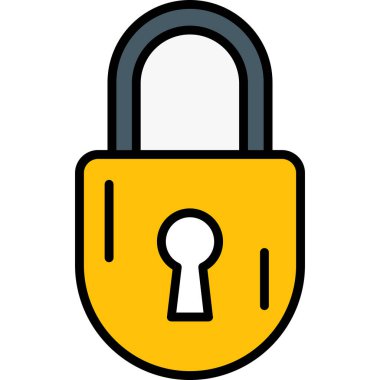 kilit düz simge vektör çizim