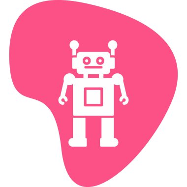 robot. Web simgesi basit illüstrasyon 