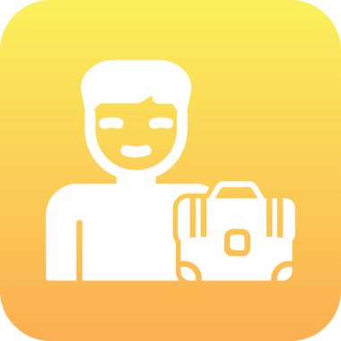 Erkek çalışan simgesi, vektör illüstrasyonu basit tasarım