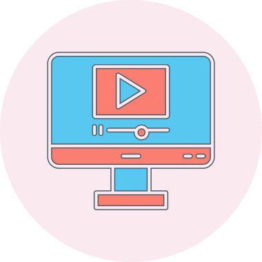 video oynatıcı simgesi, vektör illüstrasyonu basit tasarım