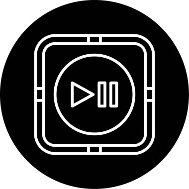 Duraklat düğmesini çal, simge. Web için vektör illüstrasyonu