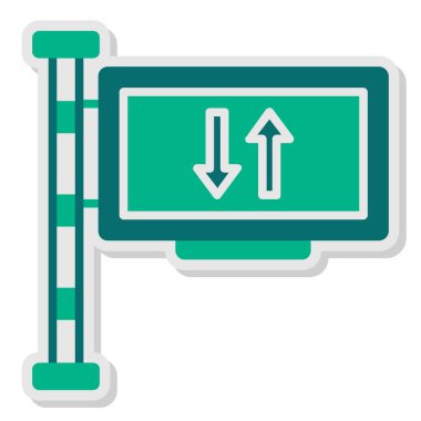İki yönlü yol simgesi vektör illüstrasyonu