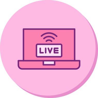 canlı yayın simgesi, vektör illüstrasyonu basit tasarım