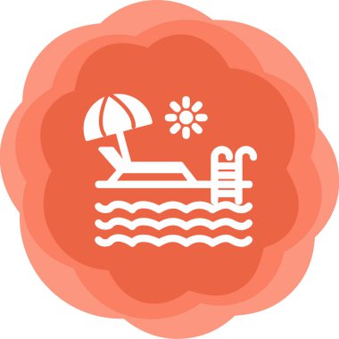 yüzme havuzu ikonu vektör illüstrasyonu