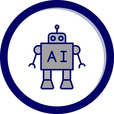 Ai Robot Web simgesi, vektör illüstrasyonu 