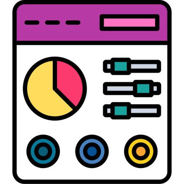 Kontrol Paneli modern simgesinin vektör illüstrasyonu                         