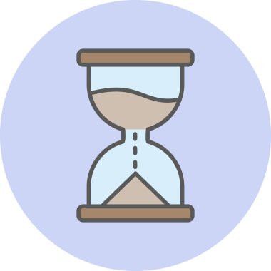 Kum saati simgesi, vektör illüstrasyonu 