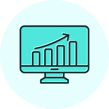 Veri analizi. Web simgesi basit illüstrasyon                  