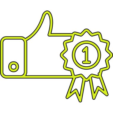 Birinci Ödül ikonu vektör illüstrasyonu