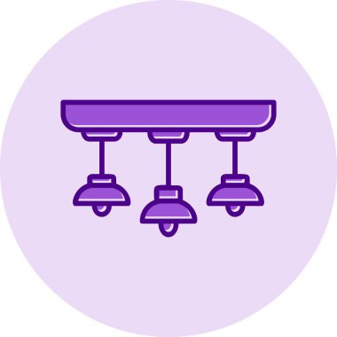 Asılı Lambalar simgesinin vektör illüstrasyonu           